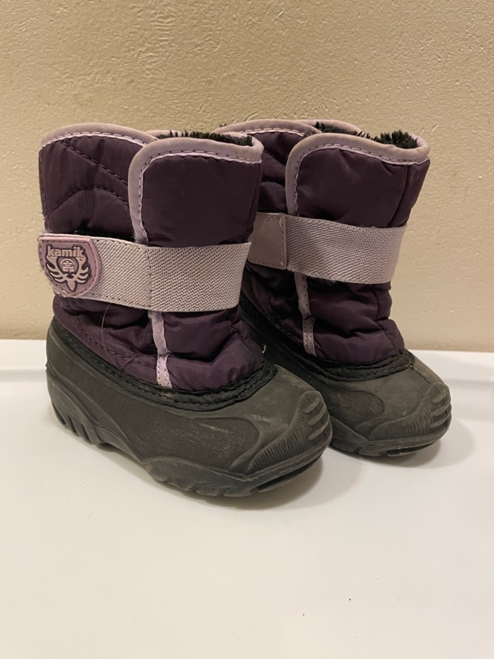 Kamik Purple and Light Pink Kids Snow Boots